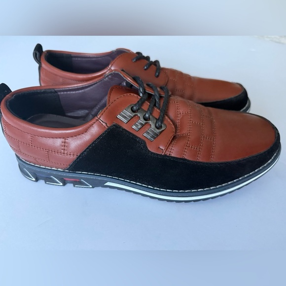Gatsby Orthopedic Oxford Brown Casual Shoes with Black Suede Trim 9.5/10 - Picture 1 of 6
